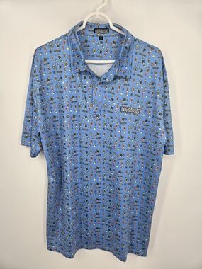 Beatbox Light Blue Music Themed Printed Polo XL (6725)